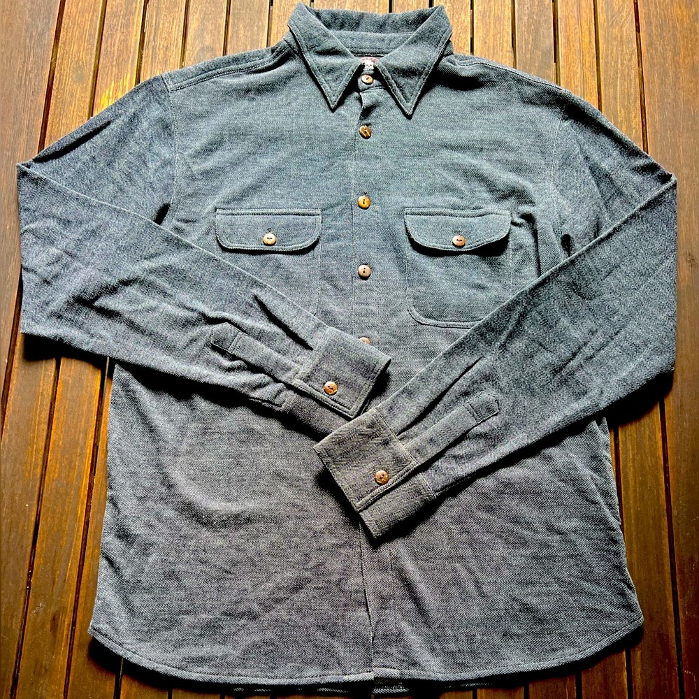 Rebel Skates Herringbone Knit Button Up